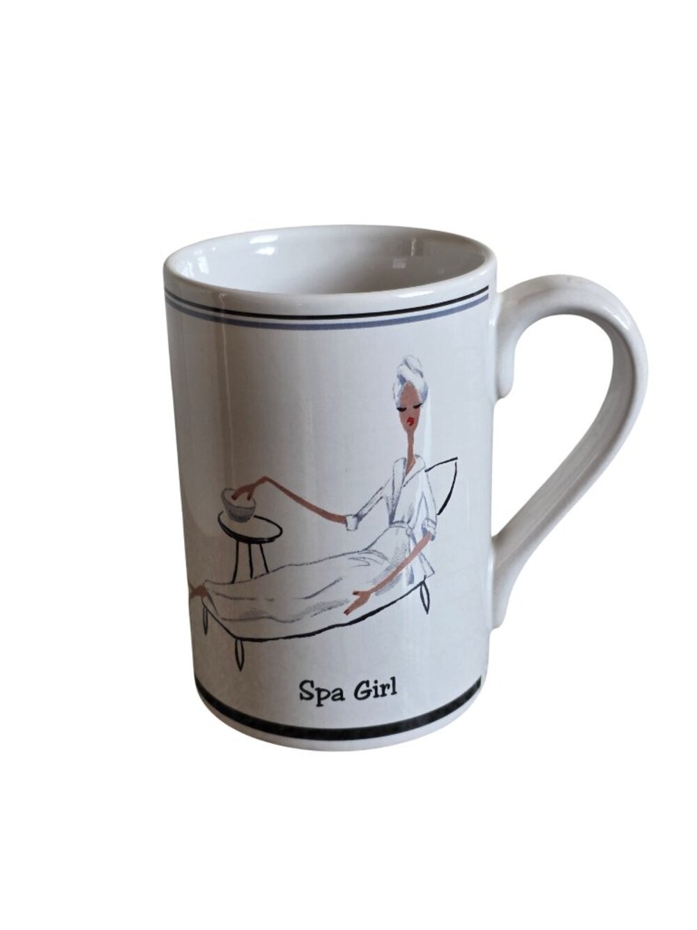 Santa Barbara Spa Girls Ceramic Design White Mug The Girls The T company